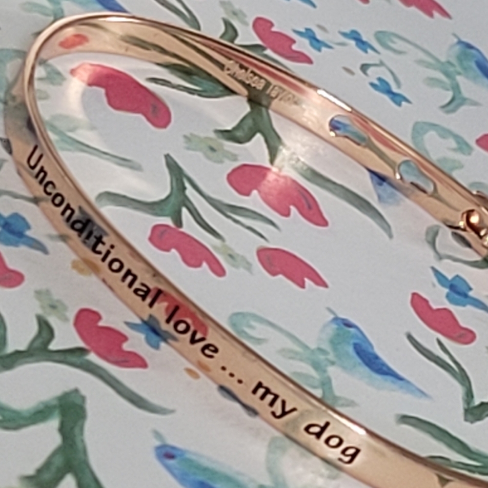 Chelsea Taylor Memory Bracelet Rose Goldplated Unconditional love...my dog - Picture 2 of 14